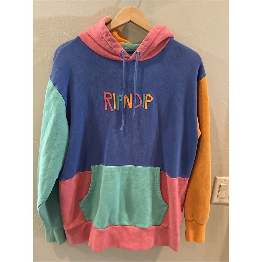Rip N‎ Dip Color Block Multi Panel Pullover Hoodie Men's Large Street Wear